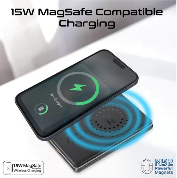 Ultra-Slim Aluminum Crafted MagSafe Compatible Wireless Charging PowerBank