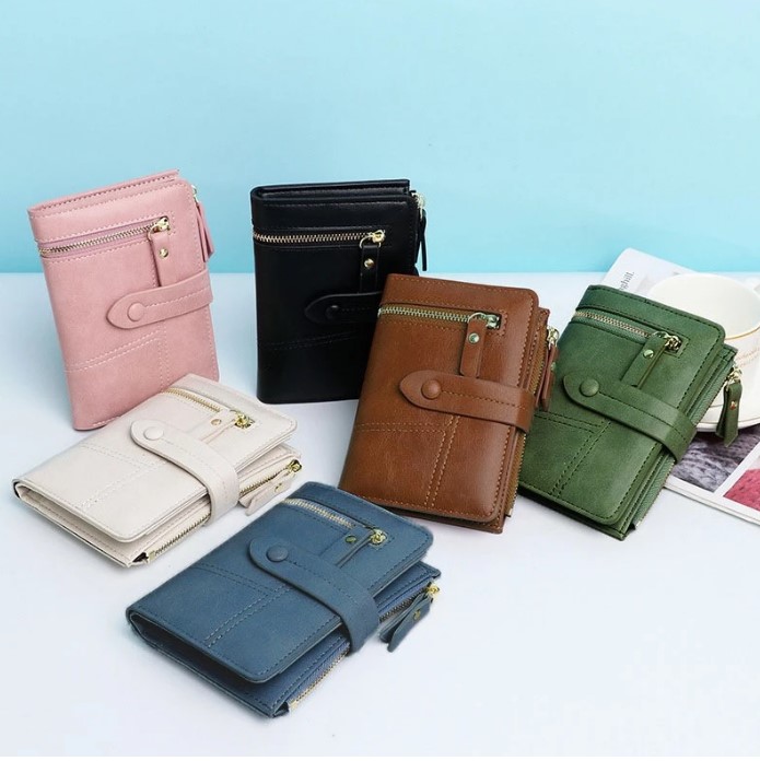 Korean Wallet for SALE Women's Short Wallet Korean Fashion Multi-function Buckle Multi-card Purse Ladies Wallet