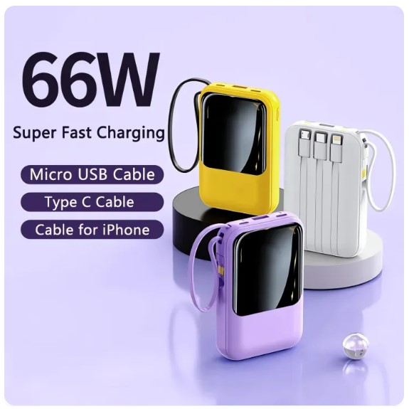 Original good quality Power Bank 10000mAh Mini Powerbank Built in Cables Portable fast charging