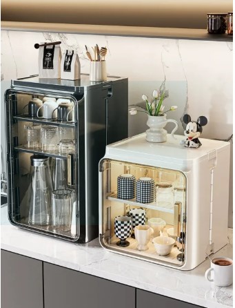 JIAJIESHI | Multi-layer Cup & Tea Ware Storage Rack with Dust-proof & Water-draining Function