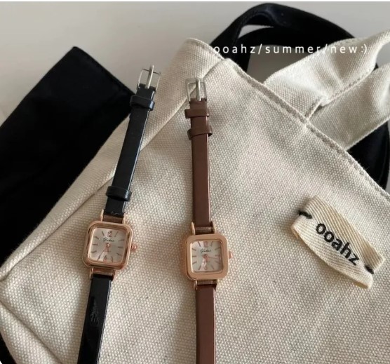 Women Slim Strap Watch Square Dial Analog Quartz Wrist Watch Gift