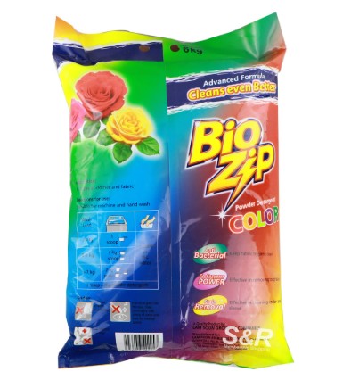 Biozip Detergent Powder 6kg with Germ Shield, Powder Detergent Color